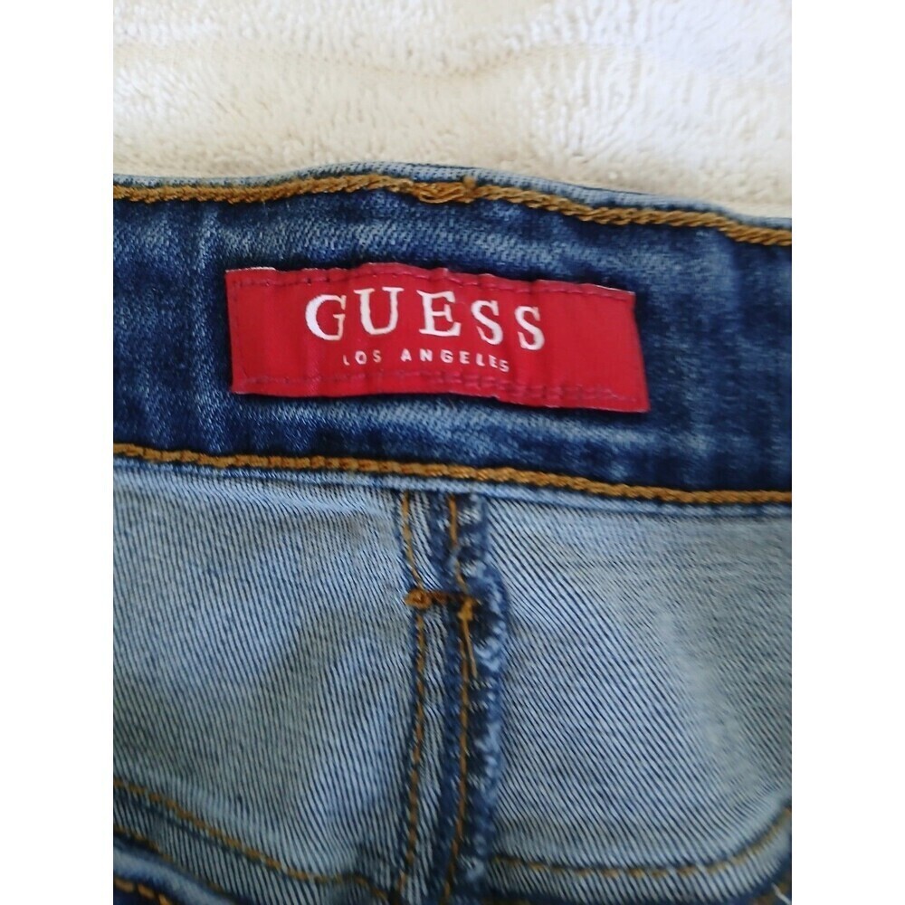 Guess Jeans Women's Jeans Blue Size 34 Wide Leg Flap Pocket Blue Denim Retro - Picture 15 of 16